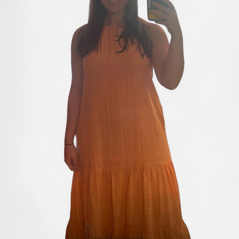 Vibrant Orange Maxi Dress